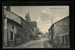 CPA St. Etienne /Arne, Vue De La Rue Avec Kirchturm  - Altri & Non Classificati