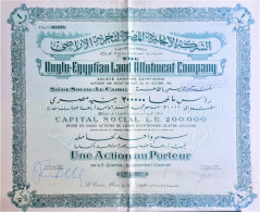 The Anglo- Egyptian Land Allotment Company - Une Action Au Porteur - Agriculture