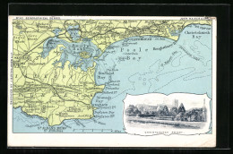 Pc Christchurch, Priory, Landkarte Mit Arne, Bournemouth Und Kingston  - Bournemouth (vanaf 1972)