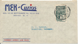 Mexico Air Mail Cover Sent To Denmark 1-11-1945 Single Stamped - Mexico