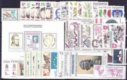 ** Tchécoslovaquie 1990 Mi 3029-3073+Bl.95 (Yv 2830-2873+BF 88), (MNH)** L'année Complete - Full Years