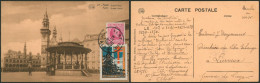 Houyoux - N°200 Sur CP Vue (Aalst) + Vignette Antituberculeux / Noel Expédié De Aalst / Alost > Lierneux - 1922-1927 Houyoux