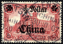DP CHINA 44IAI O, 1906, 1/2 D. Auf 1 M., Mit Wz., Friedensdruck, Abstand 9 Mm, Pracht, Mi. 50.- - China (offices)