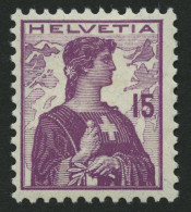 SCHWEIZ BUNDESPOST 116 *, 1909, 15 C. Violettpurpur, Falzreste, Pracht, Mi. 33.- - Ongebruikt