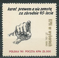 Poland SOLIDARITY (S037): KPN In Elections (to Punish Law ...) Hand - Solidarnosc Labels