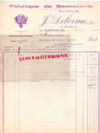 58- LA CHARITE SUR LOIRE- FACTURE J. DELORME  FABRIQUE DE BONNETERIE-34 GRANDE RUE - 1935 - Textile & Clothing