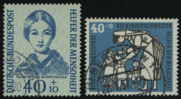 BUNDESREPUBLIK 225,246 O, 1955/6, 40 Pf. Nightingale Und Kinderschwester, 2 Prachtwerte, Mi. 57.- - Oblitérés