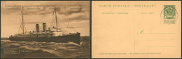 EP Au Type Carte Paquebot "Ostende-Dover" (5C Vert, Pieter Deconinck) Obl Simple Cercle "Le Havre" - Tarjetas Transatlánticos