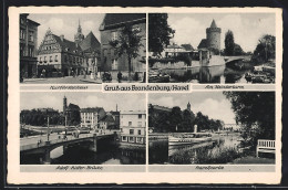 AK Brandenburg / Havel, Kurfürstenhaus,  Brücke, Steinthorturm  - Brück