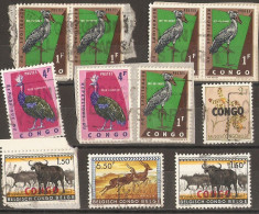 Congo Belge 1960 - Marcophilie - Petit Lot De 11 Timbres Avec Cachet "Congo Uni, Pays Fort" - Sonstige & Ohne Zuordnung