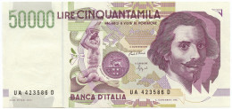 50000 LIRE GIAN LORENZO BERNINI II TIPO LETTERA A 27/05/1992 FDS-/FDS - Otros & Sin Clasificación