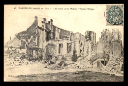 GUERRE DE 1870 - BAZEILLES (ARDENNES) - LES RUINES DE LA MAISON THOMAS-PHILIPPE - Altri & Non Classificati