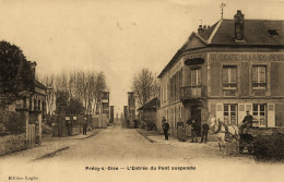 Précy Sur Oise * Rue Et L'entrée Du Pont Suspendu * Café Billard Restaurant A. DELORT * Villageois Commerce - Précy-sur-Oise