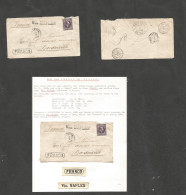 DUTCH INDIES. 1880 (12 March) Batavia - France, Bordeaux (14 April) 25c Intense Lilac, Tied Dots Fkd Env Boxed Franco +  - Indie Olandesi