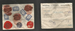 TURKEY. 1917 (12 Nov) Istambul - Switzerland, Bienne (18 Nov) Declared Value 100 Frs Registered Reverse Multifkd Env Tie - Andere & Zonder Classificatie