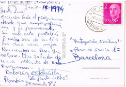 55652. Postal LOS LLANOS (Santander) 1974. Vista De SOTRES Y Picos De Europa - Storia Postale