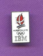 Rare Pins Ibm Jeux Olympiques Albertville 1992 Egf Base Argenté Q857 - Computers