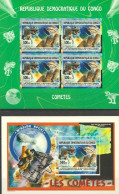 Congo Ex Zaire 2013, Space, Dinosaurs, Satellites, Comets, 4val In BF +BF IMPERFORATED - Nuovi