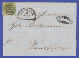 Bayern 1857 9Kr. Mi.-Nr. 5d II  Auf Brief Von Ansbach Nach Frankfurt A. Main - Brieven En Documenten
