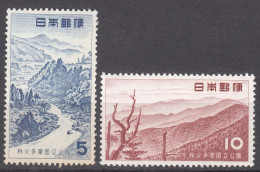 Japan 1955 Pictorials Landscapes Mi#639-640 Mint Never Hinged - Nuovi