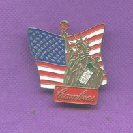 Gros Pins Statue De La Liberte Drapeau Usa Vin Cambras Q786 - Dranken