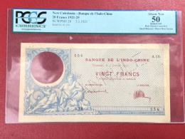 NEW CALEDONIA- BANQUE DE I INDO-CHINE -PICK#4B-1921-25-20 FRANCS NOUMEA-ANNULE-PCES-50-1PCS - 5 F 1917-1940 ''Violet''