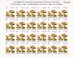 Andorra Sp. 1990, Mushrooms, Sheetlet - Ungebraucht