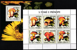 Sao Tome E Principe 2001-2006, Block 427 Postfrisch Kleinbogen / Pilze #KC251 - Altri & Non Classificati