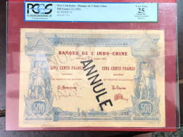 NEW CALEDONIA- BANQUE DE I INDO-CHINE -PICK#22-3-1-1921-500 FRANCS -NOUMEA-ANNULE-PCES-25-1PCS - 5 F 1917-1940 ''Violet''