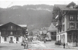 ZWEISIMMEN ► Alte Bahnhofstrasse Mit Hotel Terminus Und Fussgänger Ca.1920 - Zweisimmen