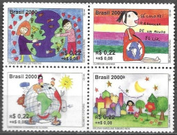 Brazil Brasil Brasilien 2000 Children Stamp Painting Competition Michel No. 2990-93 MNH Mint Postfrisch Neuf ** - Nuovi