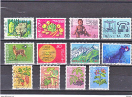 SUISSE 1976 Yvert 999-1002 + 1009-1012 + 1013-1016 Oblitérés, Cote : 6,45 Euros - Used Stamps