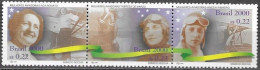 Brazil Brasil Brasilien 2000 Female Aviation Pioneers Michel No. 2995-97 Stripe MNH Mint Postfrisch Neuf ** - Unused Stamps