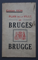 Brugge - Plan De La Ville De Bruges - 1934 - Publicités Au Dos - 44 X 34,5 Cm - - Geographische Kaarten