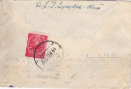 REPUBLIC COAT OF ARMS, STAMP ON COVER, 1950, ROMANIA - Brieven En Documenten