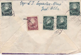 REPUBLIC COAT OF ARMS, STAMPS ON COVER, 1950, ROMANIA - Covers & Documents