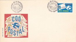 POSTAL CODES, COVER FDC, 1975, ROMANIA - FDC