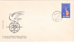 WORLD PEACE MOVEMENT, COVER FDC, 1974, ROMANIA - FDC