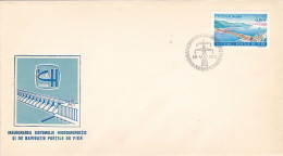 SCIENCE, ENERGY, WATER, IRON GATES WATER POWER PLANT, COVER FDC, 1972, ROMANIA - Agua