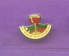 Rare Pins Verre De Vin Au Soleil D'austerlitz Q736 - Dranken