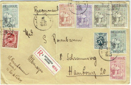 Recommandé. Belgique. Anvers Vers Hambourg 1933. Timbres Antituberculeux "Croix De Lorraine". - Storia Postale