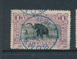 BELGIAN CONGO ELEPHANT VIOLET COB 26A PLATE POSITION 19 USED - Oblitérés