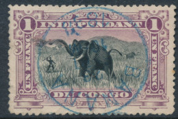 BELGIAN CONGO ELEPHANT VIOLET COB 26A PLATE POSITION 43 USED - Oblitérés