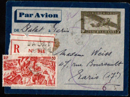 Annam , Dalat  , Entier Postal Avec Timbre Complémentaire En Lettre Recommandé Du 9 3 1947 Pour Paris - Covers & Documents