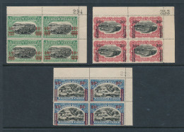 BELGIAN CONGO 1921 ISSUE  VARIETY 86A/89A/90A ALL CORNER OF SHEET WITH BOOKING NUMBER MNH - Ungebraucht
