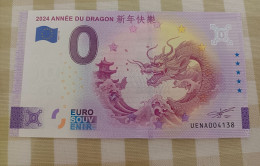 Zero Euro Banknote /0 Euro Souvenir  2024-10 Year Of Dragon,Annee Du Dragon - Privéproeven