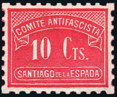 Jaén - Guerra Civil - Em. Local Republicana - Santiago De La Espada - Allepuz ** 12 "10 Cts. Comité Antifascista" Rosa - Emisiones Repúblicanas
