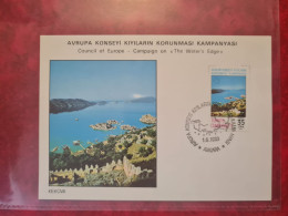 Lettre  CARTE MAXIMUM ANKARA KEKOVA AVRUPA KONSEYI KIYILARIN KORUNMASI KAMPANYASI - Andere & Zonder Classificatie