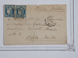 DR12 FRANCE   LETTRE  RR  1871 BREST A BALE SUISSE +2X CERES EMISSION BORDEAUX +AFF. INTERESSANT+ + - 1870 Bordeaux Printing