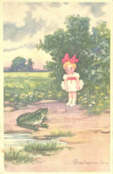 E.Colombo:Girl With Frog, Pre 1940 - Colombo, E.